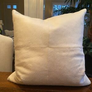 Restoration Hardware Cowhide Cream 26x26 Pillow Cover